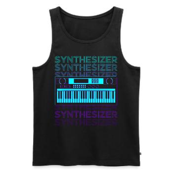 Synthesizer Retro - Men's Premium Organic Tank Top - black - Front - Michal (187cm)