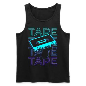 Cassette Tape Retro - Men's Premium Organic Tank Top - black - Front - Michal (187cm)