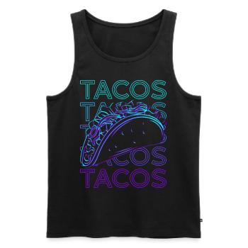 Tacos Retro - Männer Premium Bio Tank Top - Schwarz - Vorne - Michal (187cm)