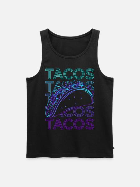 Tacos Retro - Männer Premium Bio Tank Top - Schwarz