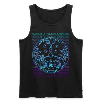 Tabula Emerald Table Hermetic Alchemi - Men's Premium Organic Tank Top - black - Front - AI Model Male 178 light (178cm)