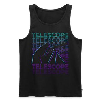 Astronome Astronome Télescope Rétro - Débardeur bio Premium Homme - noir - Devant - Michal (187cm)