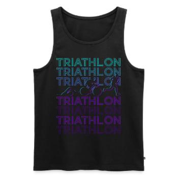 Triathlon Triathlète Rétro - Débardeur bio Premium Homme - noir - Devant - Michal (187cm)
