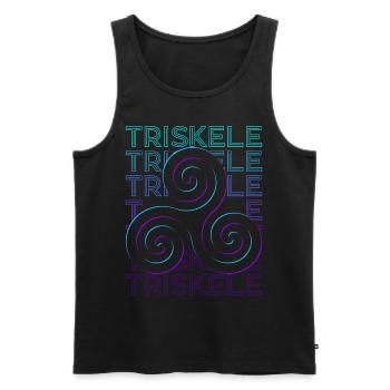 Triskele Triskelion Old Celtic symbol - Men's Premium Organic Tank Top - black - Front - AI Model Male 178 light (178cm)