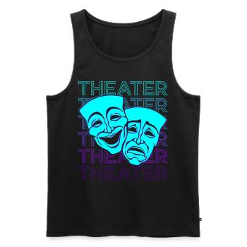 Theater Masken Retro - Männer Premium Bio Tank Top - Schwarz - Vorne - AI Model Male 178 light (178cm)
