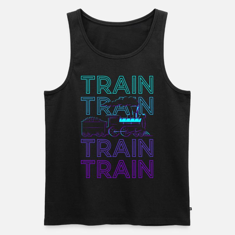 Zug Retro - Männer Premium Bio Tank Top - Schwarz