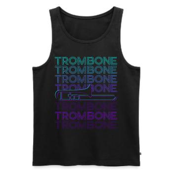 Trombone Trombone Trombonist Retro - Men's Premium Organic Tank Top - black - Front - AI Model Male 178 light (178cm)