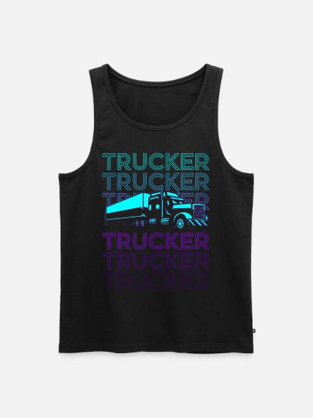 Trucker Lkw-Fahrer Retro - Männer Premium Bio Tank Top - Schwarz