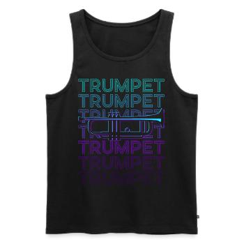 Trompetenspieler Trompeter Retro - Männer Premium Bio Tank Top - Schwarz - Vorne - Michal (187cm)