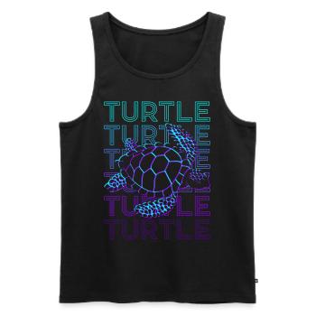 Turtle Retro - Men's Premium Organic Tank Top - black - Front - Michal (187cm)