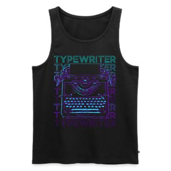 Schreibmaschine Tippen Retro - Männer Premium Bio Tank Top - Schwarz - Vorne - AI Model Male 178 light (178cm)