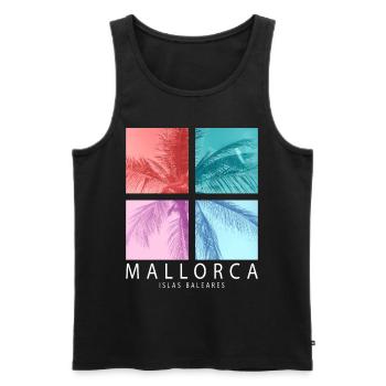 Mallorca Summer Sun Beach Sea Palms Holiday - Men's Premium Organic Tank Top - black - Front - AI Model Male 178 light (178cm)