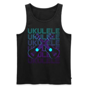Ukulele Spieler Ukulelist Retro - Männer Premium Bio Tank Top - Schwarz - Vorne - Michal (187cm)