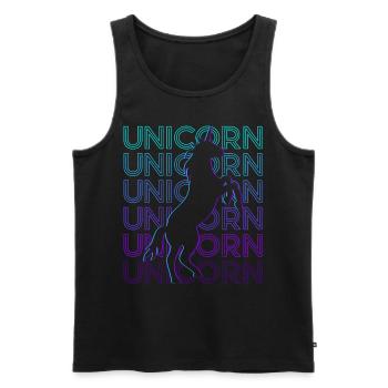 Unicorn Retro - Men's Premium Organic Tank Top - black - Front - Michal (187cm)