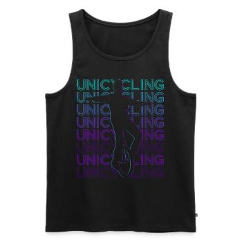 Einradfahren Einradfahrer Einrad Retro - Männer Premium Bio Tank Top - Schwarz - Vorne - AI Model Male 178 light (178cm)