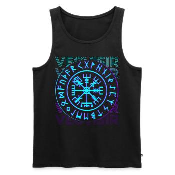 Vegvisir Wikinger nordische Rune nordische Mytholo - Männer Premium Bio Tank Top - Schwarz - Vorne - AI Model Male 178 light (178cm)