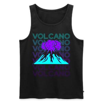 Volcano Retro - Men's Premium Organic Tank Top - black - Front - Michal (187cm)