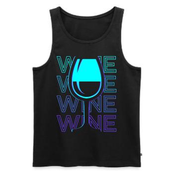Buveur de vin Buveur de vin Sommelier Vigneron Retro - Débardeur bio Premium Homme - noir - Devant - AI Model Male 178 light (178cm)