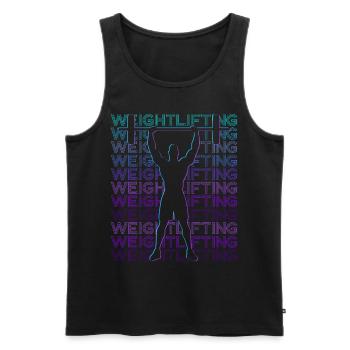 Haltérophilie Haltérophile Retro - Débardeur bio Premium Homme - noir - Devant - Michal (187cm)