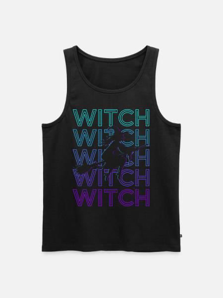 Hexe Retro - Männer Premium Bio Tank Top - Schwarz