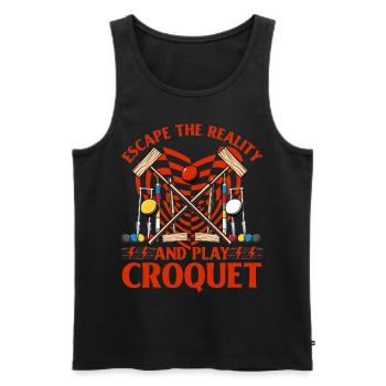 Escape the reality and play Croquet - Men's Premium Organic Tank Top - black - Front - AI Model Male 178 light (178cm)