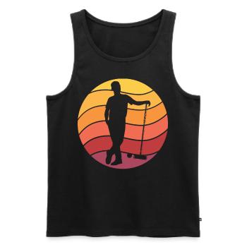 Krocket Retro - Männer Premium Bio Tank Top - Schwarz - Vorne - AI Model Male 178 light (178cm)