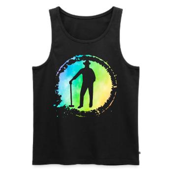 Croquet Retro - Men's Premium Organic Tank Top - black - Front - AI Model Male 178 light (178cm)