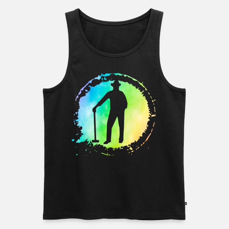 Krocket Retro - Männer Premium Bio Tank Top - Schwarz