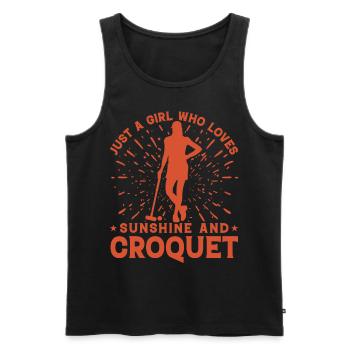 Just a Girl who loves Sunshine and Croquet - Men's Premium Organic Tank Top - black - Front - AI Model Male 178 light (178cm)