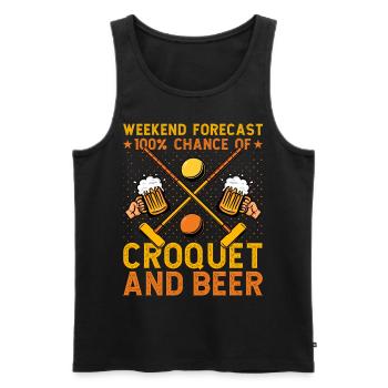 Weekend forecast 100% Chance Croquet and Beer - Men's Premium Organic Tank Top - black - Front - AI Model Male 178 light (178cm)