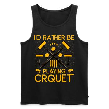 I'd rather be playing Croquet - Männer Premium Bio Tank Top - Schwarz - Vorne - AI Model Male 178 light (178cm)