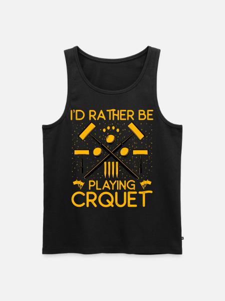 I'd rather be playing Croquet - Men's Premium Organic Tank Top - black