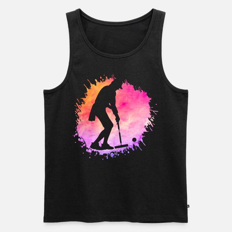 Krocket Retro - Männer Premium Bio Tank Top - Schwarz