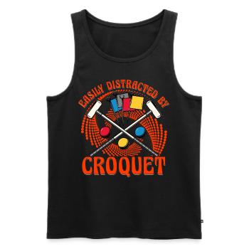Easily Distracted by Croquet - Men's Premium Organic Tank Top - black - Front - Michal (187cm)