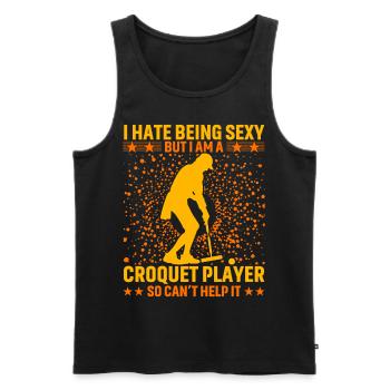 I hate being sexy Croquet - Men's Premium Organic Tank Top - black - Front - AI Model Male 178 light (178cm)