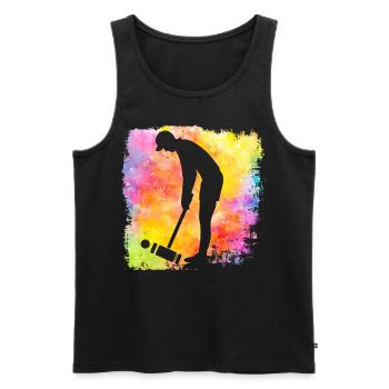 Croquet Retro - Men's Premium Organic Tank Top - black - Front - AI Model Male 178 light (178cm)