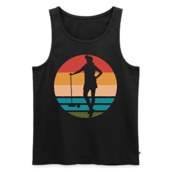 Krocket Dame Frauen Retro - Männer Premium Bio Tank Top - Schwarz - Vorne - AI Model Male 178 light (178cm)