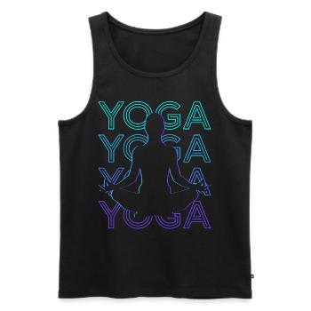 Yoga Méditation Méditation Rétro - Débardeur bio Premium Homme - noir - Devant - AI Model Male 178 light (178cm)
