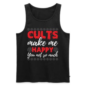Funny Cult Occult - Men's Premium Organic Tank Top - black - Front - AI Model Male 178 light (178cm)
