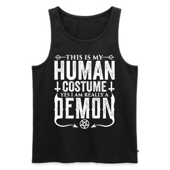 Funny Cult Occult - Men's Premium Organic Tank Top - black - Front - AI Model Male 178 light (178cm)