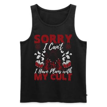 Funny Cult Occult - Men's Premium Organic Tank Top - black - Front - AI Model Male 178 light (178cm)