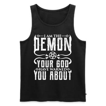 Funny Cult Occult - Men's Premium Organic Tank Top - black - Front - AI Model Male 178 light (178cm)
