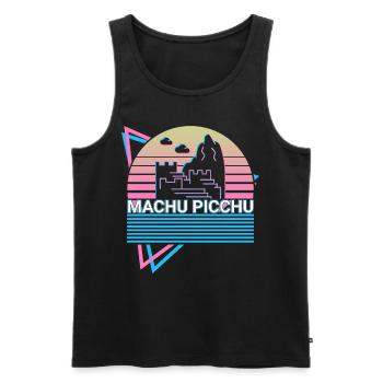 Machu Picchu Pérou Inca Rétro - Débardeur bio Premium Homme - noir - Devant - AI Model Male 178 light (178cm)