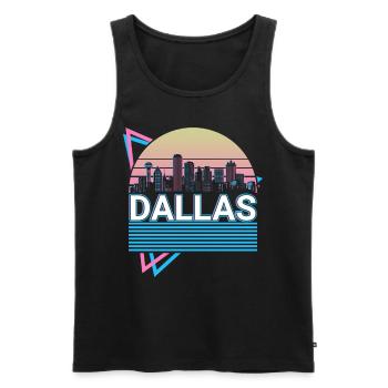 Dallas Stadt Skyline Stadtbild Retro - Männer Premium Bio Tank Top - Schwarz - Vorne - Michal (187cm)