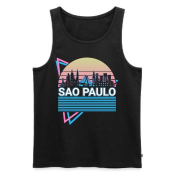Sao Paulo Stadt Skyline Stadtbild Retro - Männer Premium Bio Tank Top - Schwarz - Vorne - AI Model Male 178 light (178cm)
