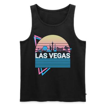 Las Vegas Stadt Skyline Stadtbild Retro - Männer Premium Bio Tank Top - Schwarz - Vorne - Michal (187cm)