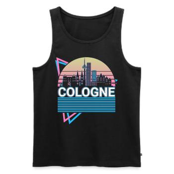 Köln Stadt Skyline Stadtbild Retro - Männer Premium Bio Tank Top - Schwarz - Vorne - Michal (187cm)