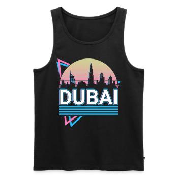 Dubai Stadt Skyline Stadtbild Retro - Männer Premium Bio Tank Top - Schwarz - Vorne - Michal (187cm)