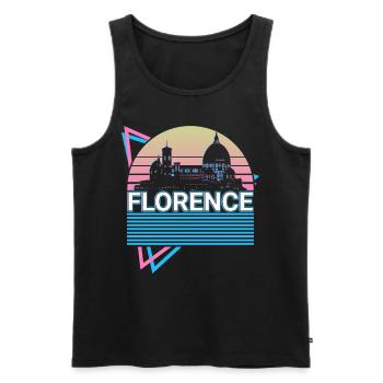 Florence City Skyline Cityscape Rétro - Débardeur bio Premium Homme - noir - Devant - AI Model Male 178 light (178cm)