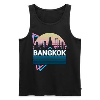 Bangkok Stadt Skyline Stadtbild Retro - Männer Premium Bio Tank Top - Schwarz - Vorne - Michal (187cm)
